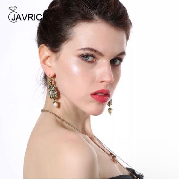 Beetle Dangle Earrings Abalone Dangle Earrings - Picture 3 of 8